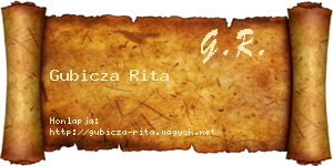 Gubicza Rita névjegykártya